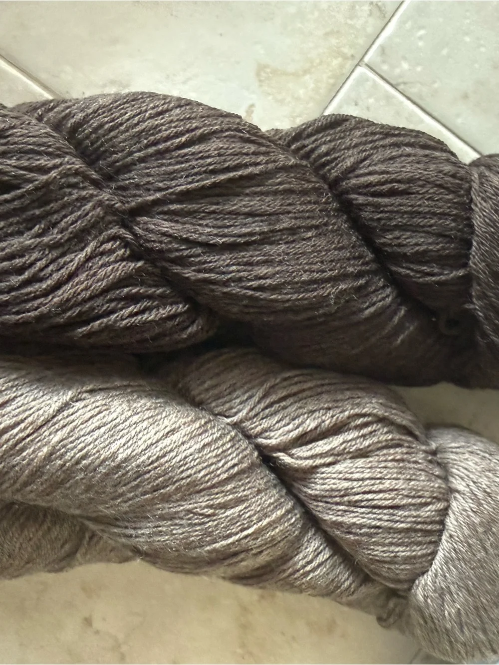 Cloudborn Fibers Merino Sock Yarn - Espresso Heather/Stone Heather